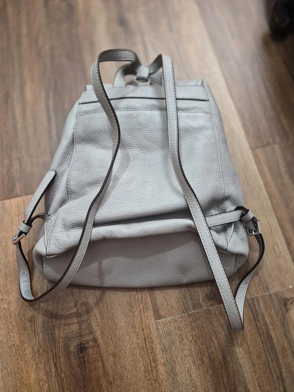 Michael Kors Pebbled Leather Backpack in Light Gray